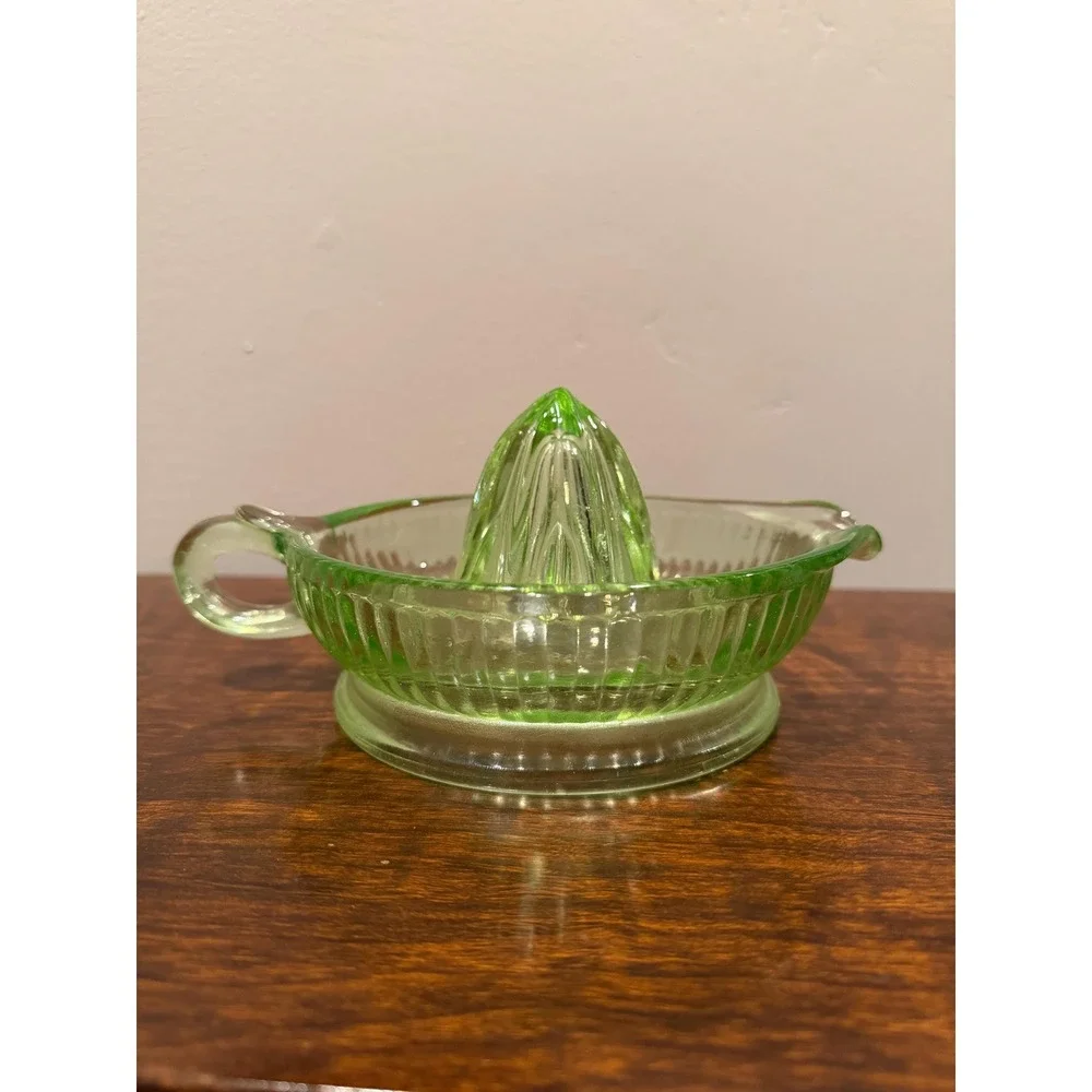 Green Uranium Depression Glass Citrus Reamer/Juicer